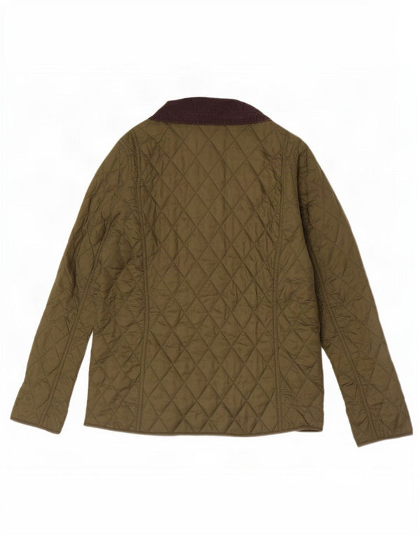 Женская стеганая куртка Barbour UK 14, большой цвет хаки, полиамид с цветными блоками