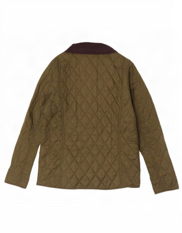 Женская стеганая куртка Barbour UK 14, большой цвет хаки, полиамид с цветными блоками