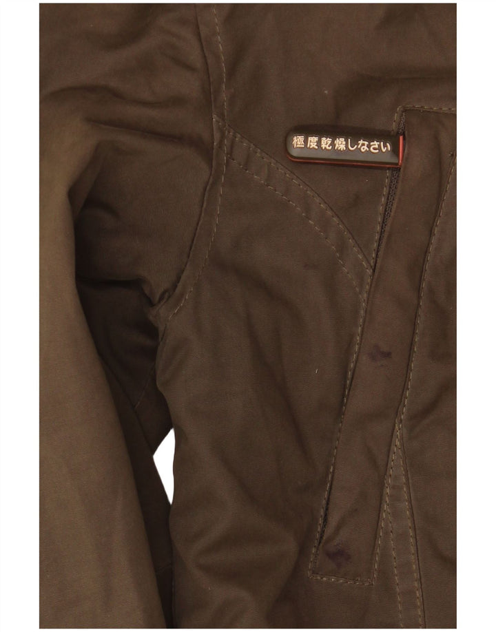 Женская ветровка с капюшоном Superdry UK 14, средний цвет хаки, полиэстер