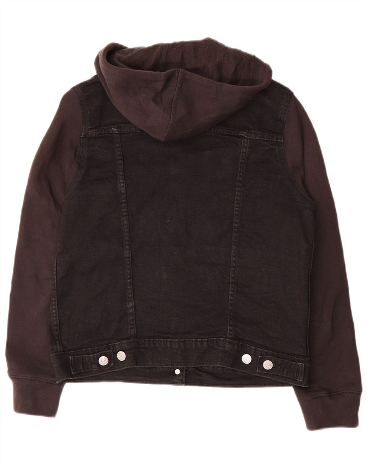 Женская джинсовая куртка Levi's с капюшоном UK 14, средний черный хлопок