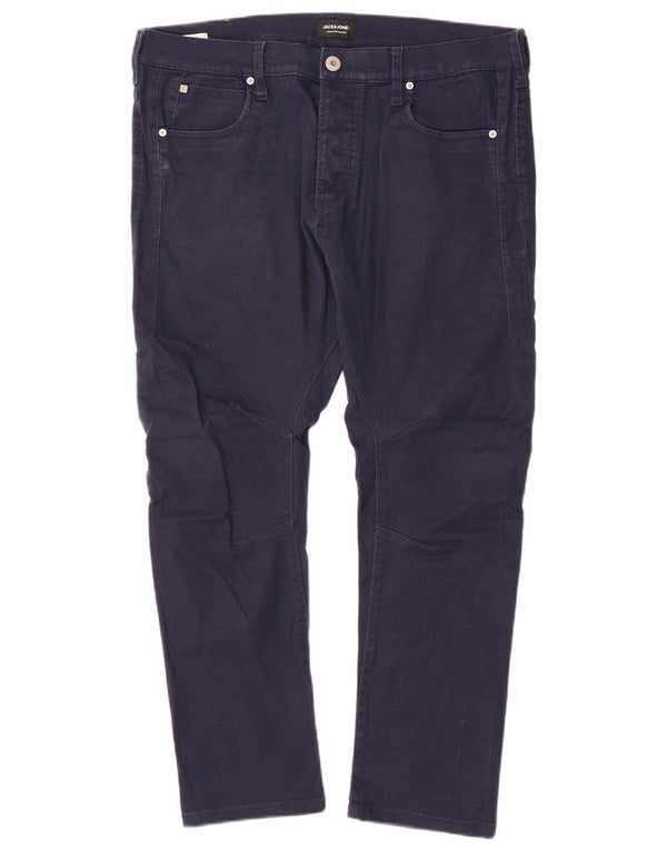 Мужские прямые повседневные брюки Jack & Jones W36 L26, темно-синие, хлопковые