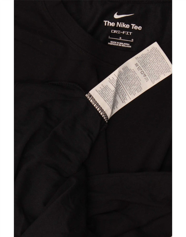 Мужская футболка Nike Dri Fit, большой черный хлопок