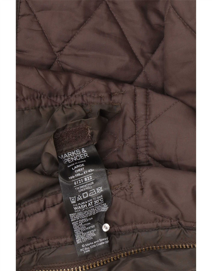 Мужская стеганая куртка Marks & Spencer Blue Harbour UK 40, большая зеленая
