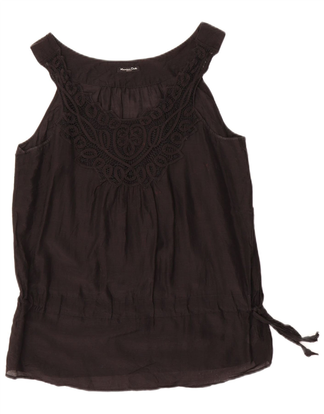 Женская блузка без рукавов MASSIMO DUTTI UK 18 XL, черный хлопок