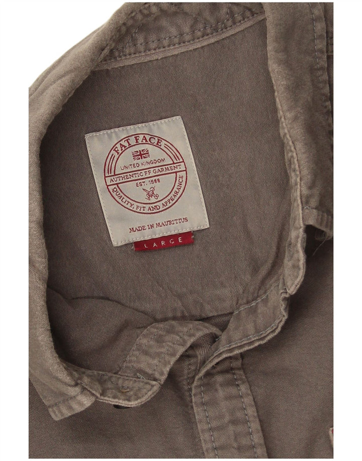 Мужская рубашка Fat Face, большая серая хлопковая рубашка