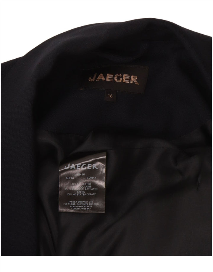 Женский удлиненный пиджак без рукавов Jaeger UK 16, большой темно-синий