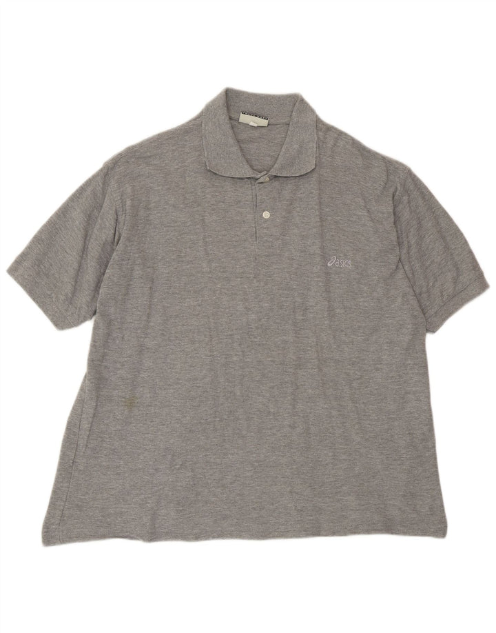 Мужская рубашка поло ASICS, большая серая хлопковая рубашка в крапинку