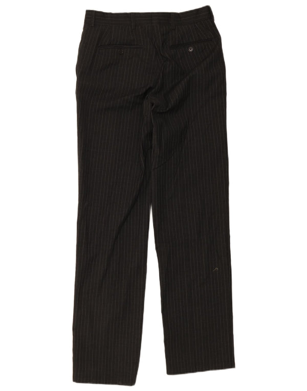 Мужские прямые костюмные брюки Zara EU 40 Medium W31 L34, черные, шерстяные в тонкую полоску