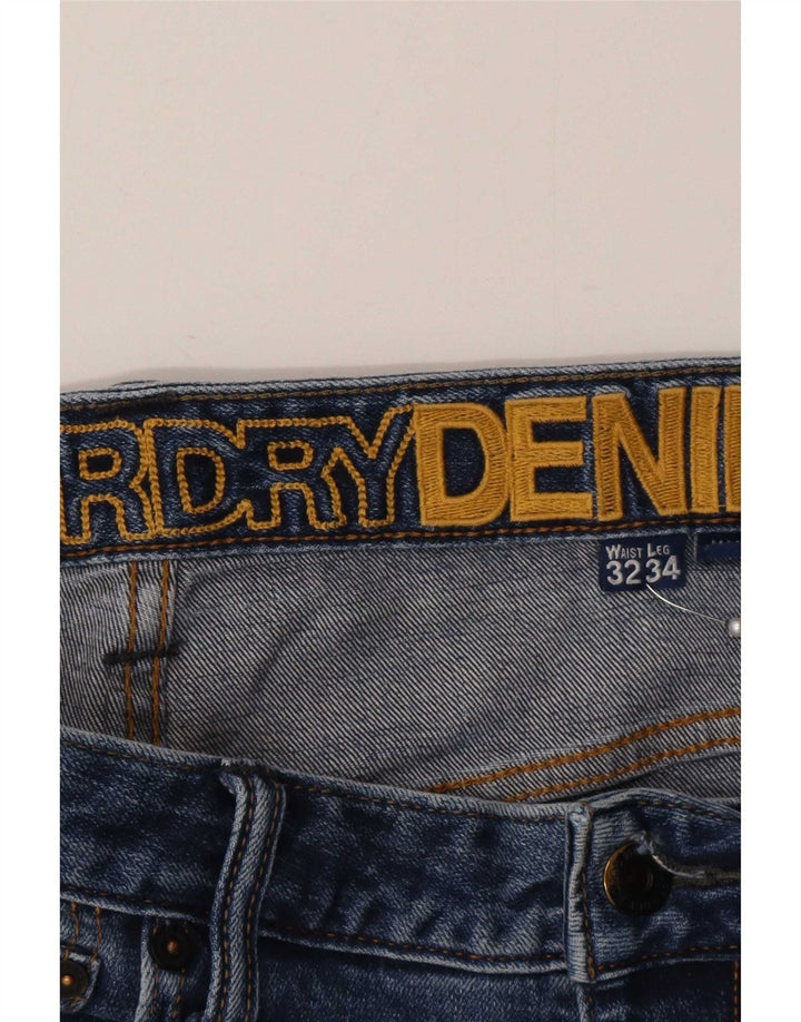 Мужские узкие джинсы Superdry W32 L34, синий хлопок