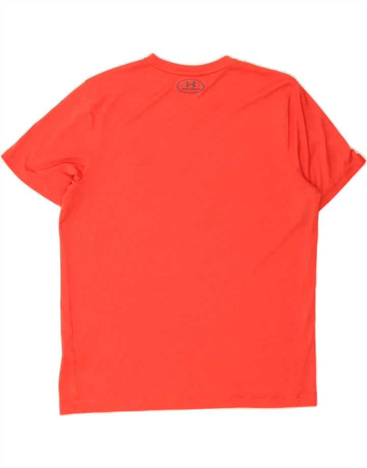 UNDER ARMOUR Mens Heat Gear T-Shirt Top Medium Red Polyester Vintage Under Armour and Second-Hand Under Armour from Messina Hembry 