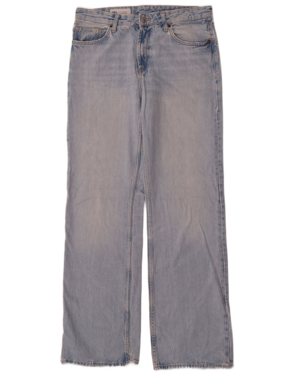 Женские прямые джинсы Zara EU 42, большие, W32 L33, синие, хлопок
