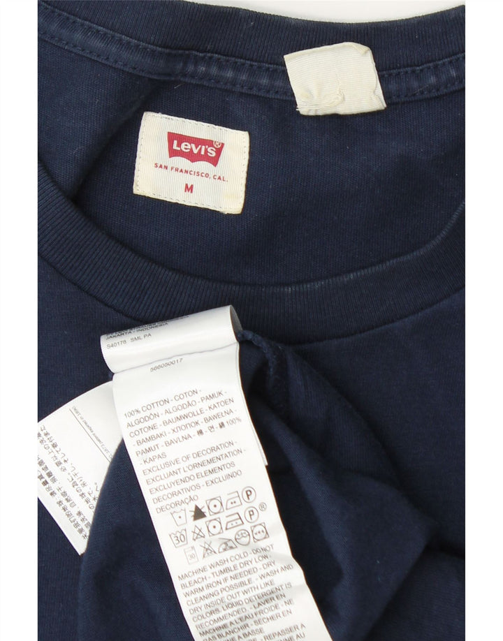 Мужская футболка Levi's Top среднего размера, темно-синяя, хлопковая