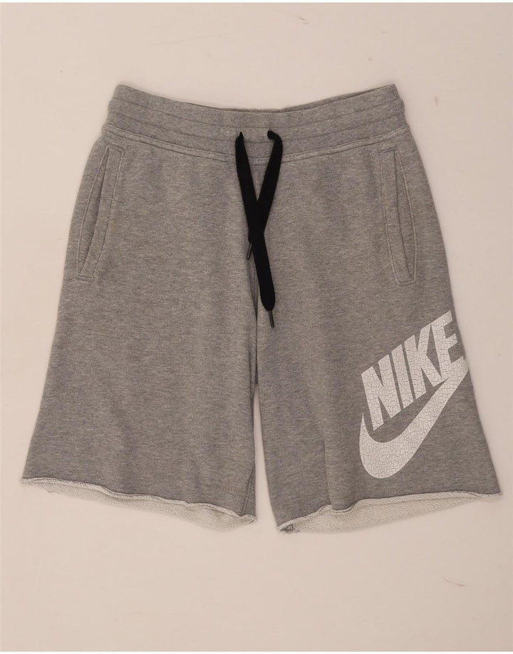 Мужские спортивные шорты с рисунком Nike, маленькие серые, хлопок