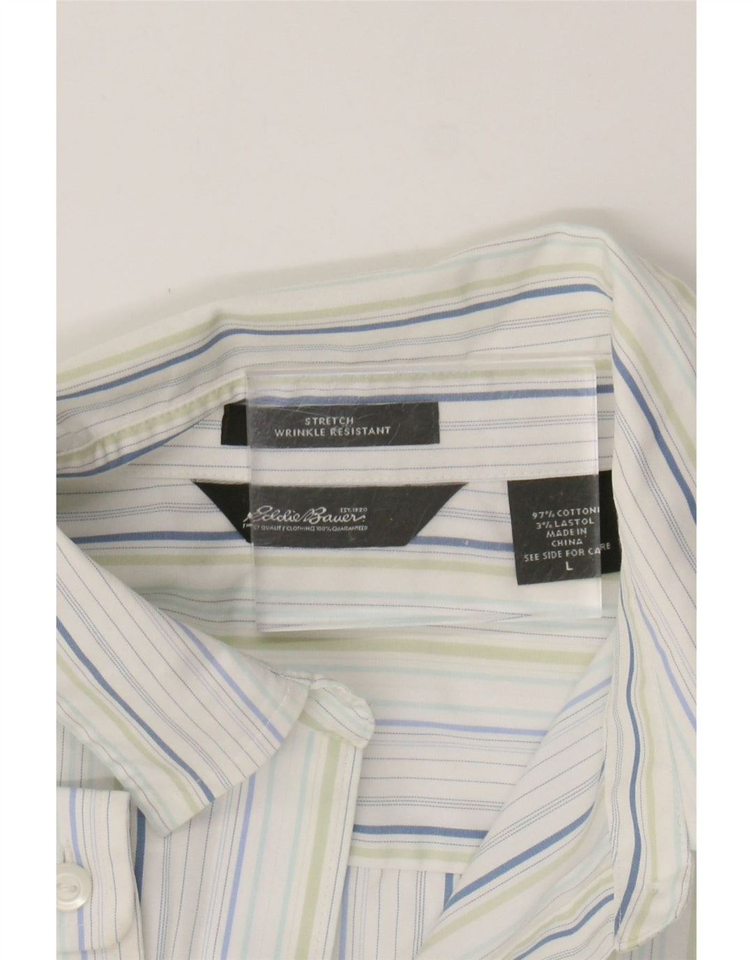 EDDIE BAUER Womens Shirt UK 16 Large Blue Striped Cotton