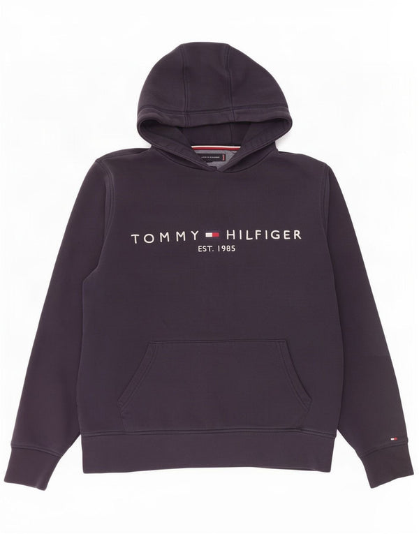 Женский джемпер с капюшоном Tommy Hilfiger UK 14, средний темно-синий, хлопок