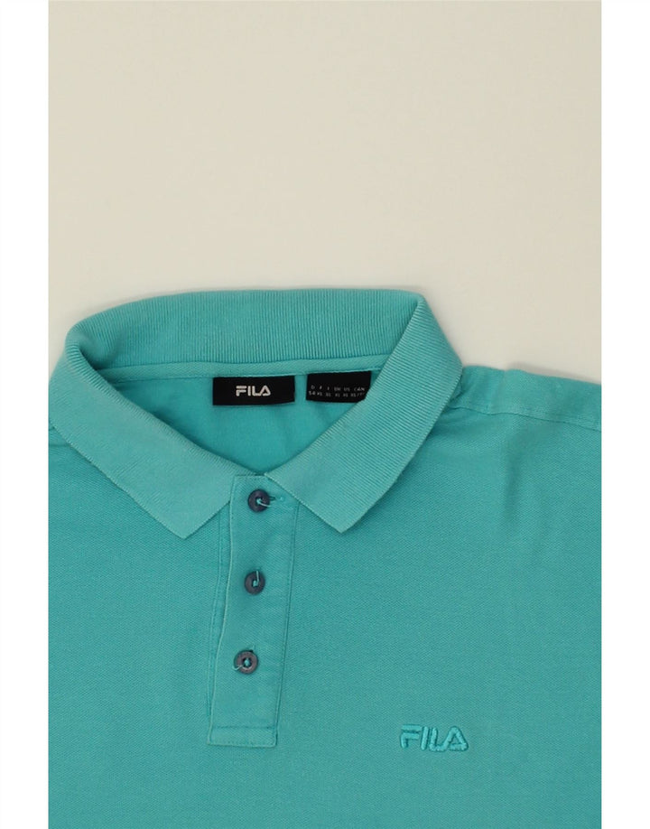FILA Mens Polo Shirt XL Turquoise Cotton Vintage Fila and Second-Hand Fila from Messina Hembry 