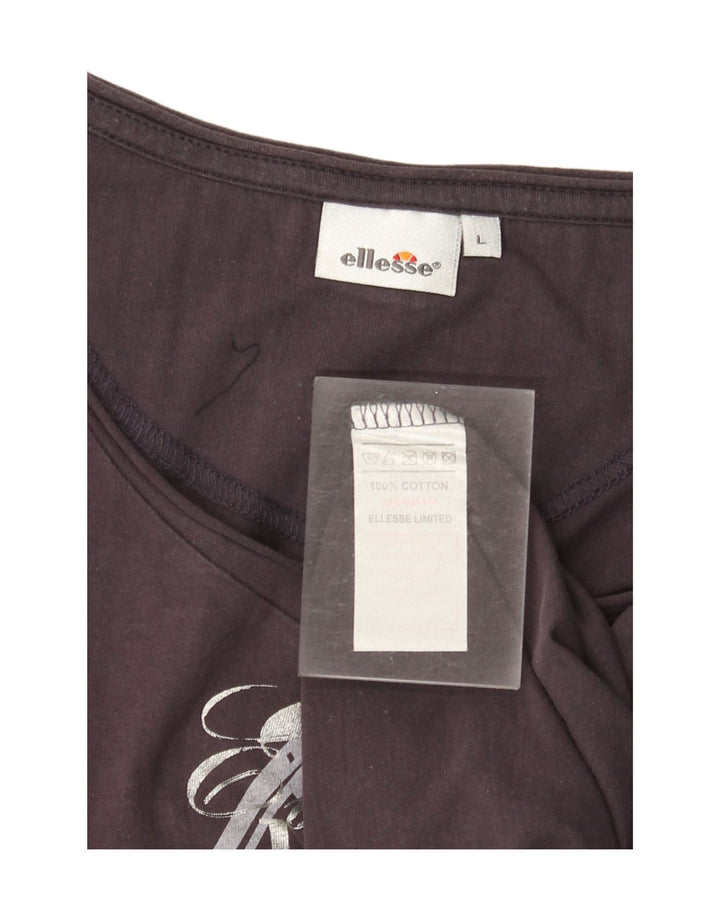 ELLESSE Женская футболка с рисунком Top UK 14, большой темно-синий хлопок