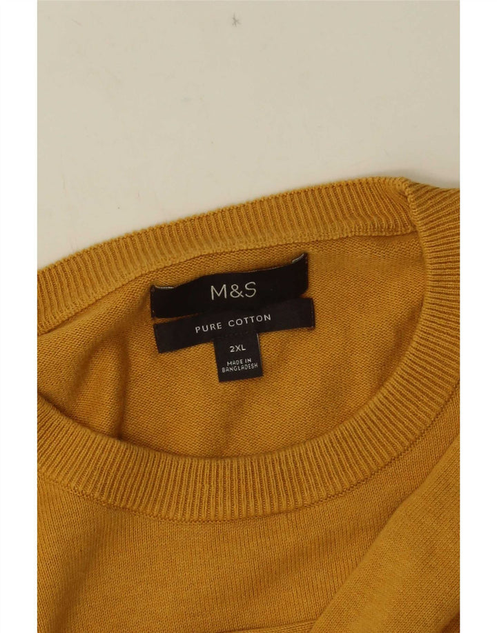 Мужской свитер с круглым вырезом Marks & Spencer 2XL желтый