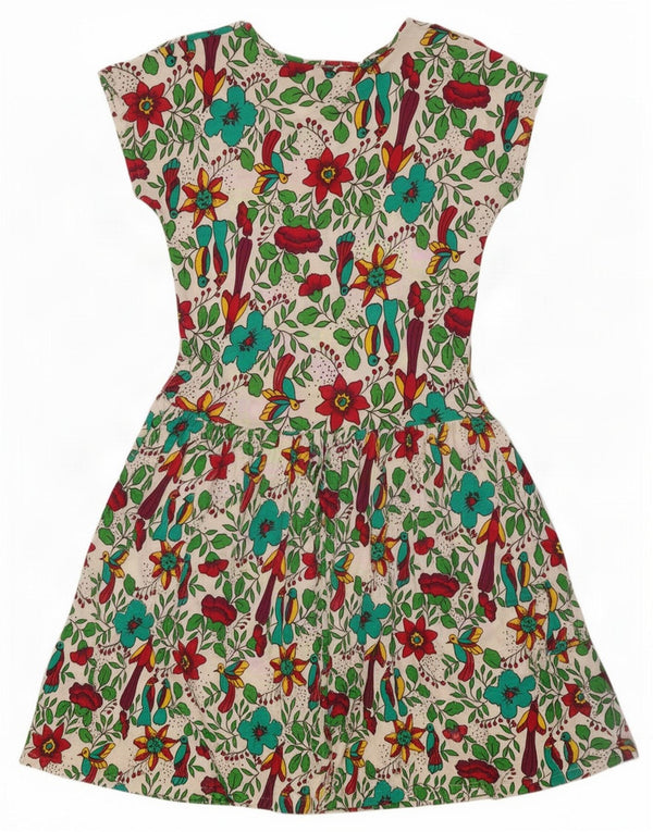 Movie Womens A-Line Dress UK 10 Small White Floral Viscose
