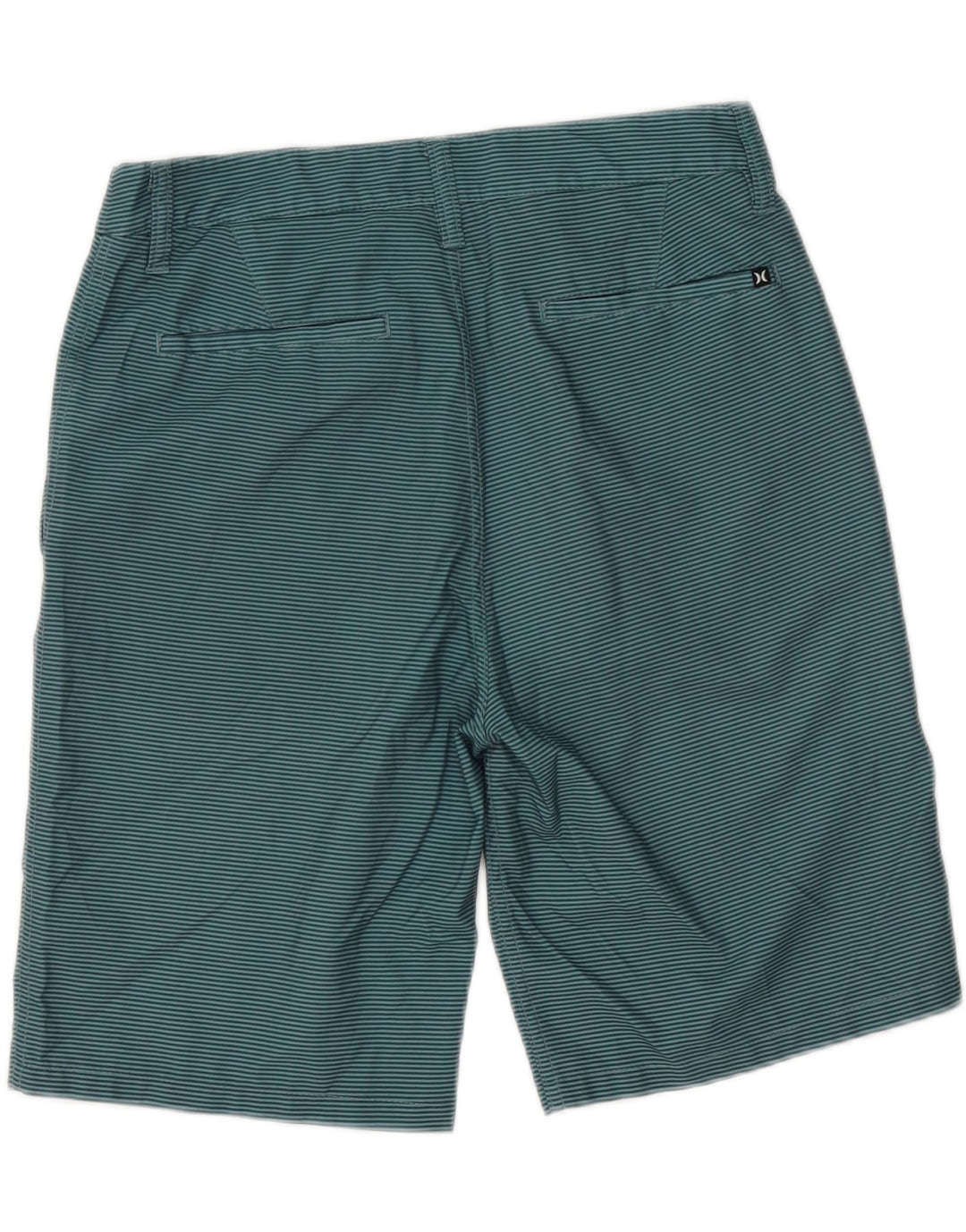 HURLEY Mens Chino Shorts W28 Small  Blue Striped Polyester Vintage Hurley and Second-Hand Hurley from Messina Hembry 