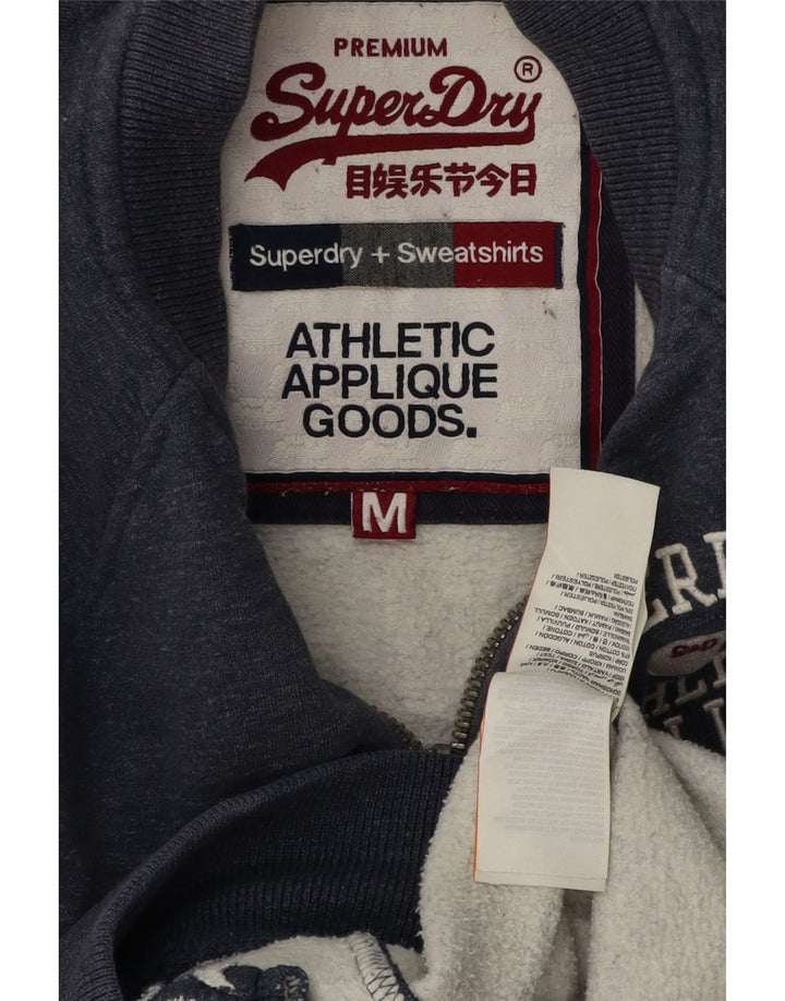 Мужской спортивный костюм Superdry с графическим рисунком, верхняя куртка, средний темно-синий, хлопок с крапинками