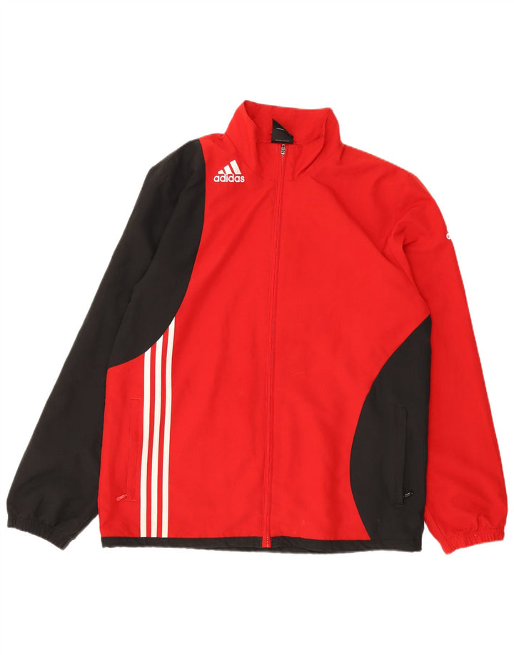 Мужская спортивная куртка Adidas UK 42/44, большой красный полиэстер с цветными блоками