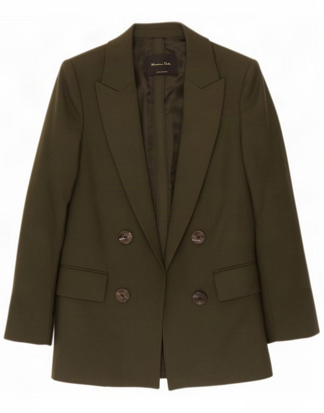 Женский открытый пиджак Massimo Dutti EU 38, маленький цвет хаки, шерсть