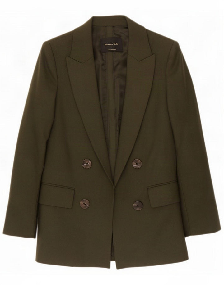 Женский открытый пиджак Massimo Dutti EU 38, маленький цвет хаки, шерсть