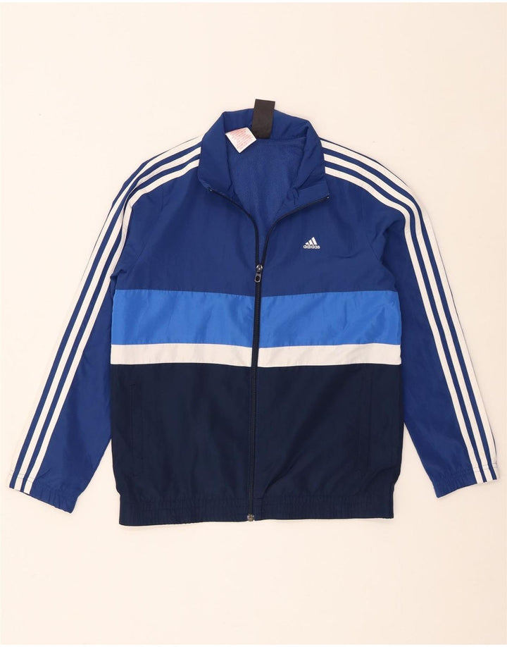 Спортивный костюм Adidas для мальчиков 11–12 лет, синий полиэстер с цветными блоками