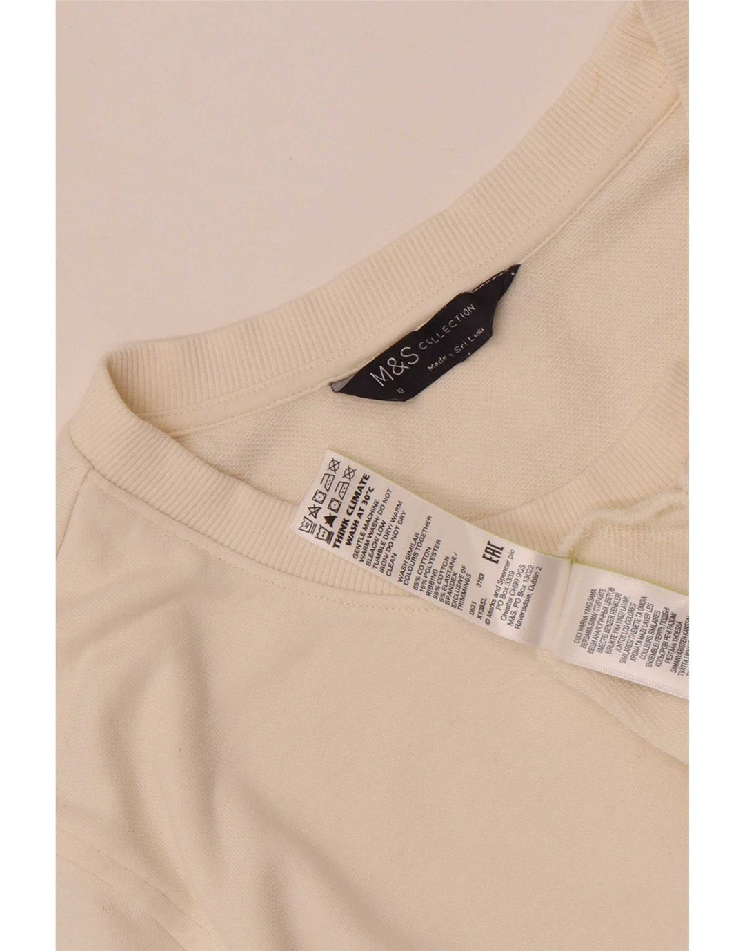 Женский свитер Marks & Spencer UK 18 XL, белый хлопок