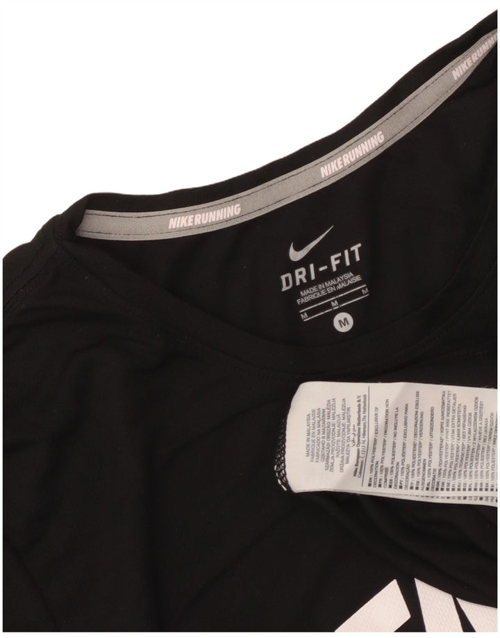 Женская футболка с рисунком Nike Dri Fit Top UK 12, средний черный полиэстер