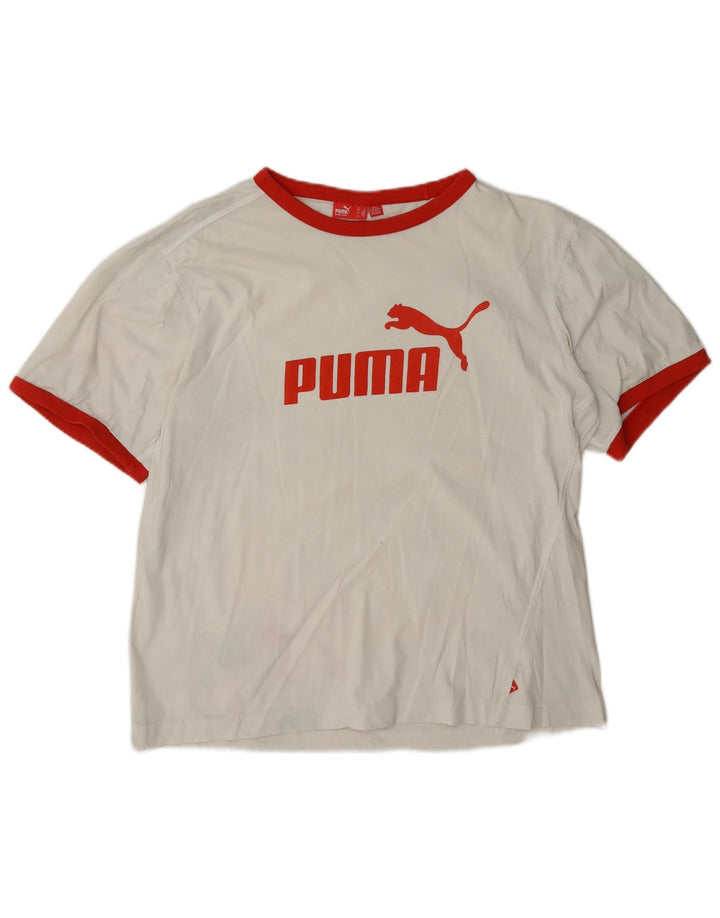 Мужская футболка с рисунком Puma, средний белый цвет, цветной блок