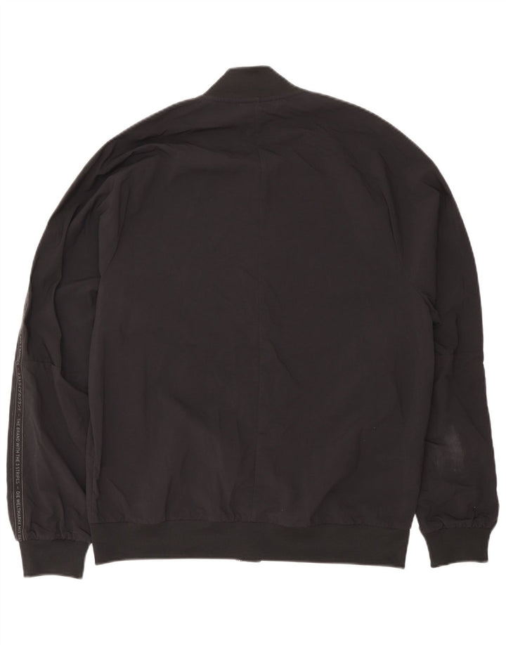 Мужская куртка-бомбер Adidas с графическим рисунком UK 38, средний черный нейлон