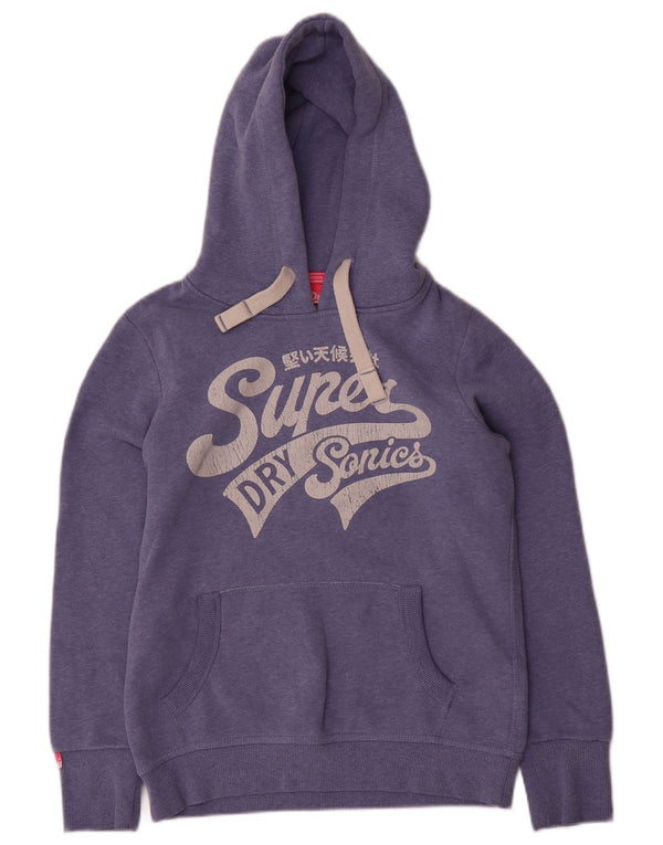 Женский джемпер с капюшоном Superdry UK 14, средний фиолетовый, хлопок