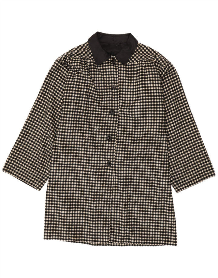 Винтажное женское пальто UK 18 XL, черное в клетку