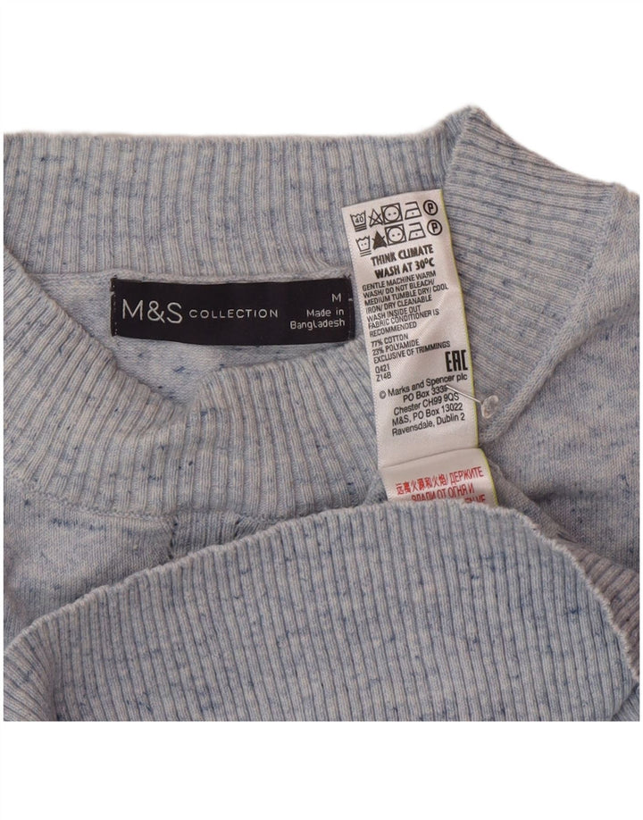Женский джемпер с круглым вырезом Marks & Spencer, Великобритания 14, средний синий в крапинку