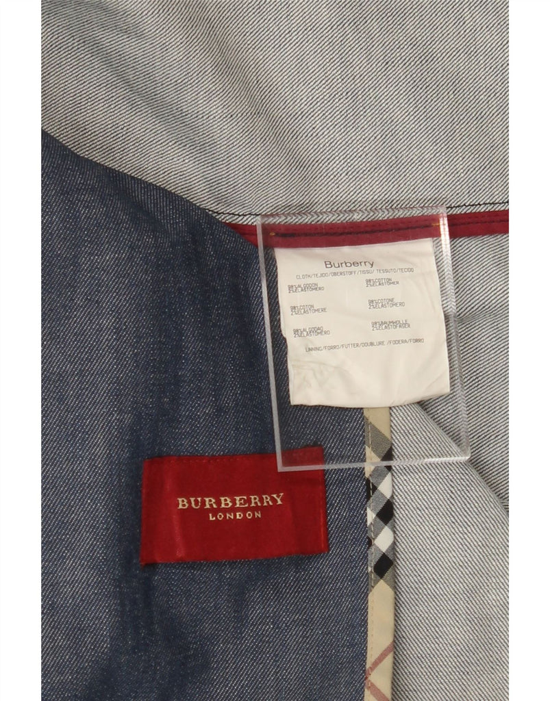 BURBERRY Womens Denim 2 Button Blazer Jacket UK 16 Large Blue Cotton Vintage Burberry and Second-Hand Burberry from Messina Hembry 