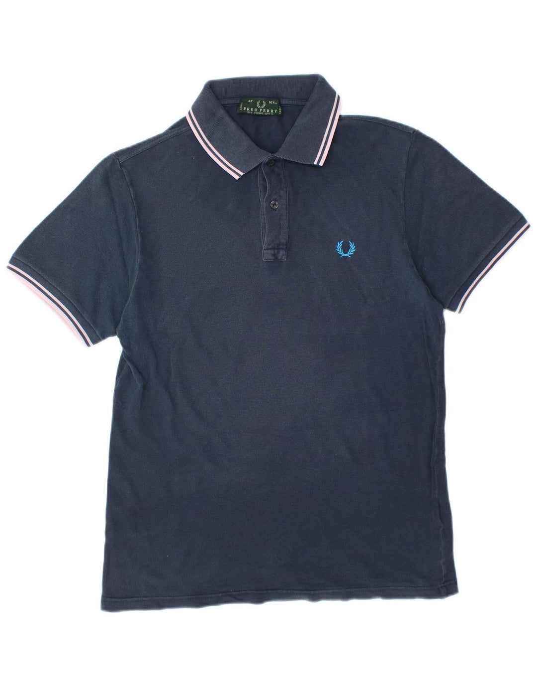 Мужская рубашка поло FRED PERRY среднего размера, темно-синяя, хлопковая