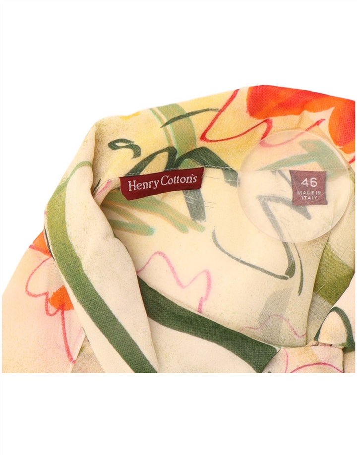 HENRY COTTONS Womens Shirt Blouse IT 46 Large Multicoloured Floral