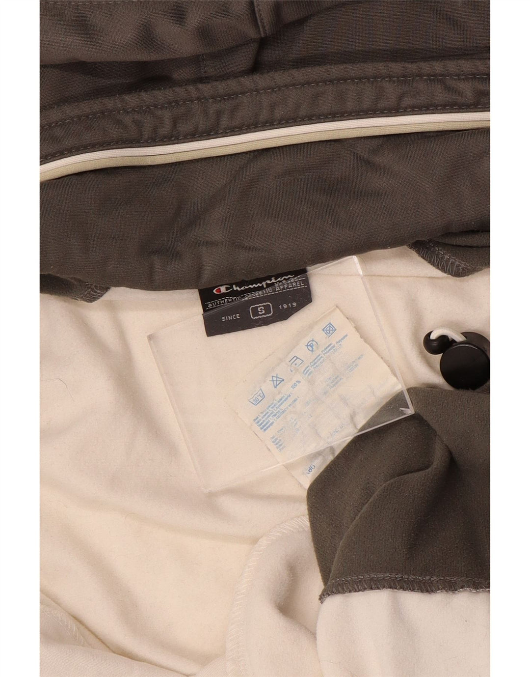 CHAMPION Mens Hooded Tracksuit Top Jacket Small Grey Colourblock Polyester