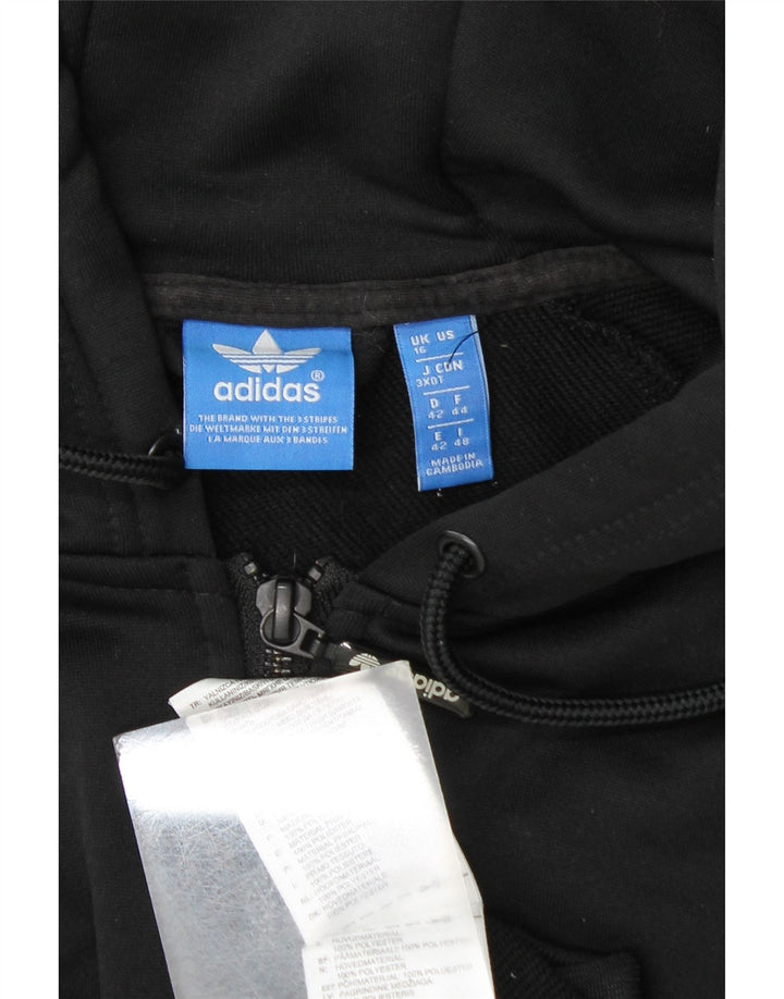 Женский спортивный костюм Adidas Top Jacket UK 16, большой черный полиэстер с цветными блоками