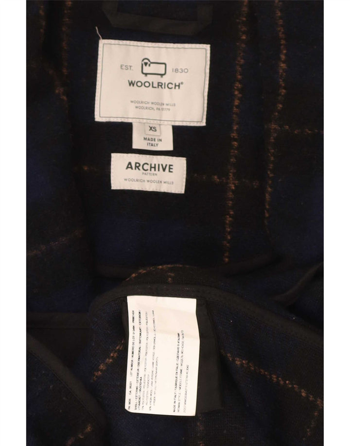 Женское пальто оверсайз Woolrich UK 6 XS темно-синего цвета в клетку из полиэстера