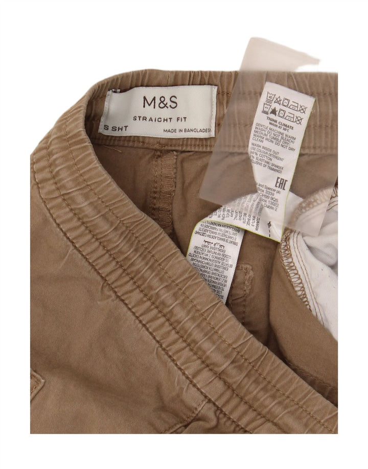 Мужские прямые брюки-чиносы Marks & Spencer, маленький коричневый цвет, хлопок