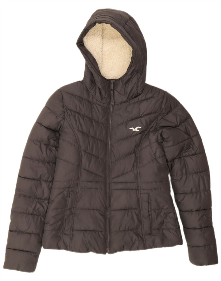 Женская утепленная куртка с капюшоном Hollister UK 6 XS Серый полиэстер