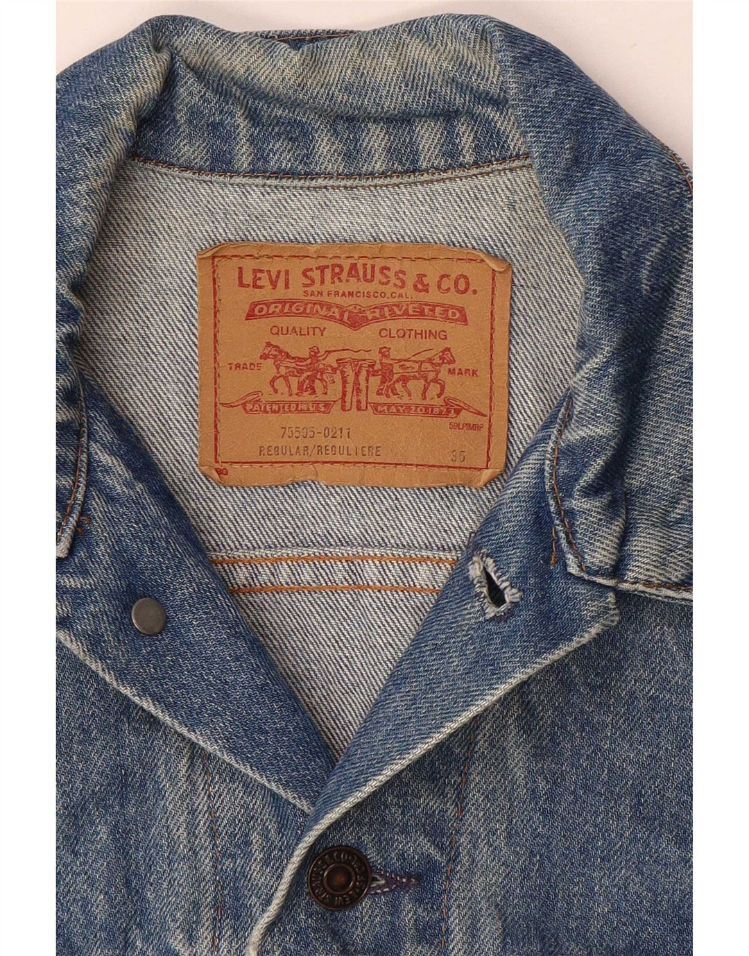 Женская джинсовая куртка Levi's UK 8, маленькая синяя