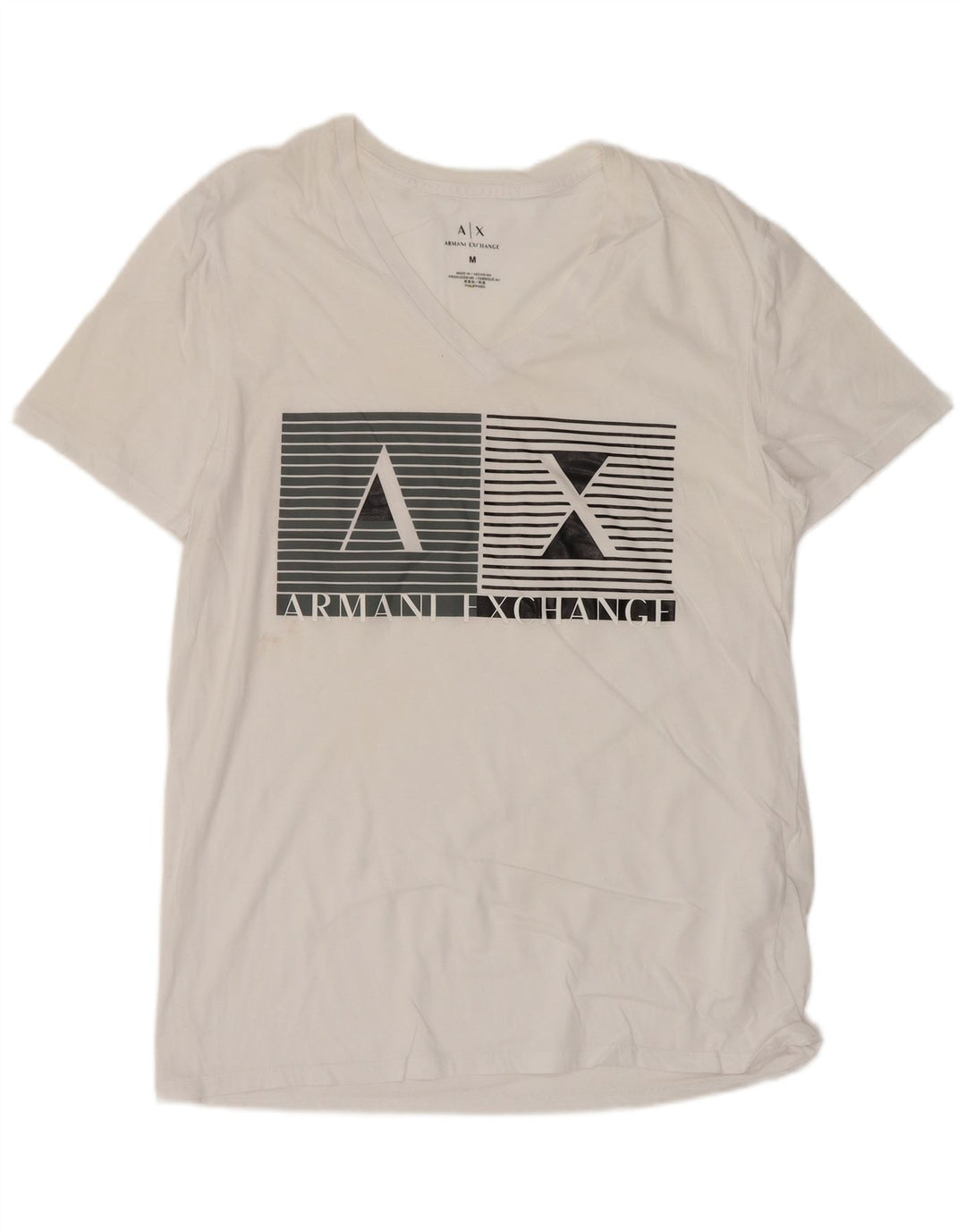 Мужская футболка с рисунком Armani Exchange Верх среднего размера, белый хлопок