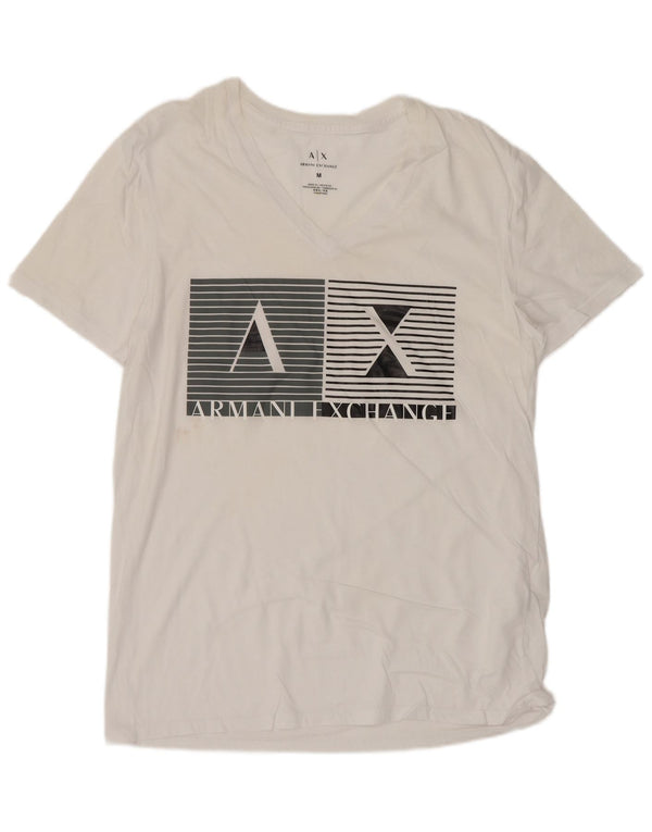 Мужская футболка с рисунком Armani Exchange Верх среднего размера, белый хлопок