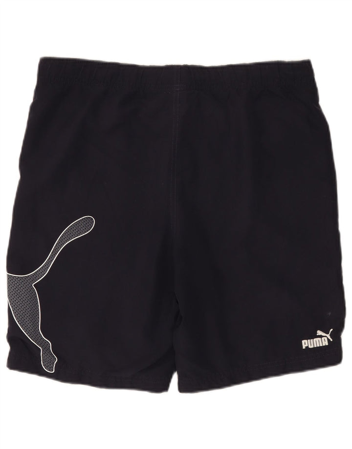 Мужские спортивные шорты PUMA с рисунком, маленькие, темно-синие, хлопок