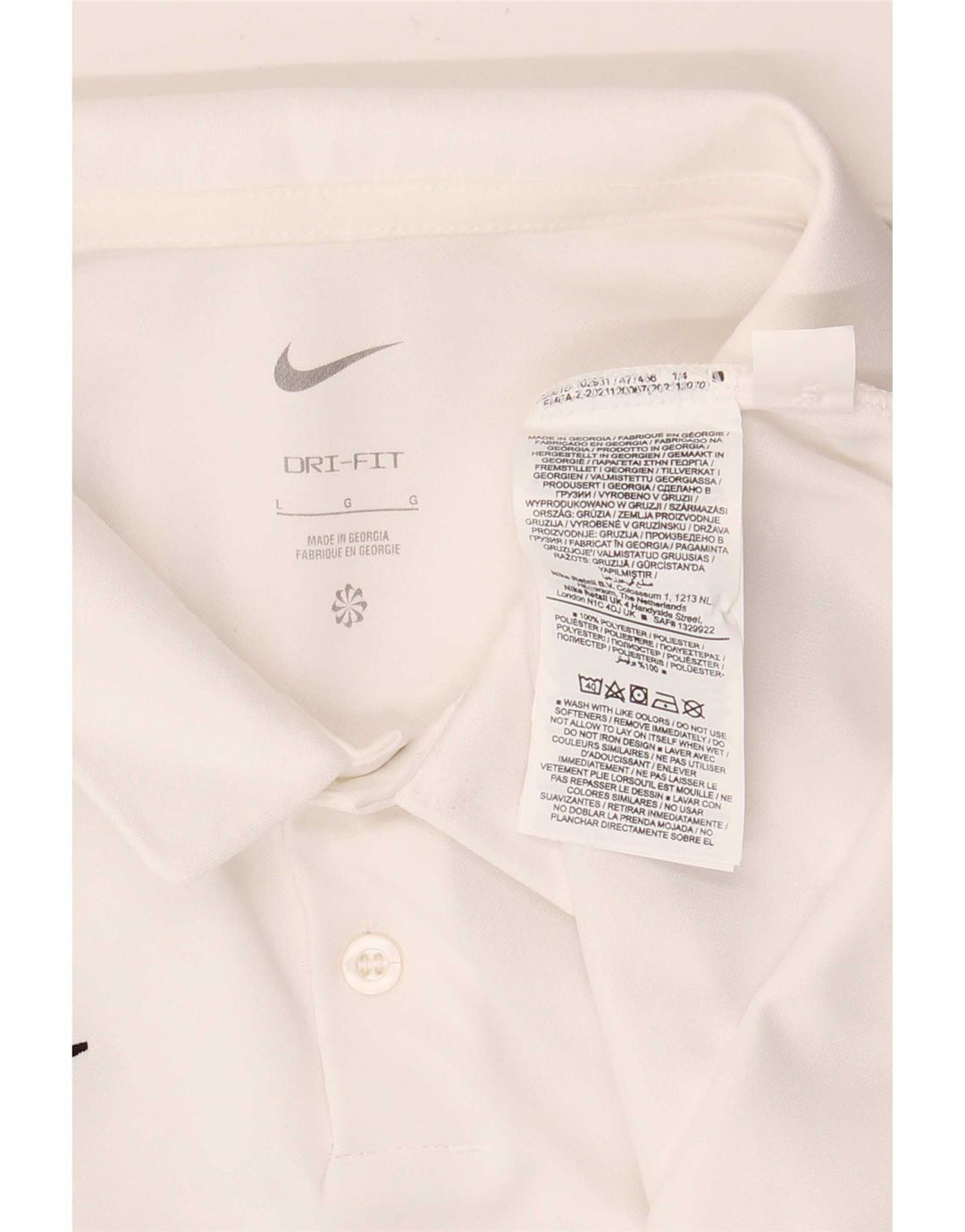 Мужская рубашка-поло Nike Dri Fit, большая белая полиэстер