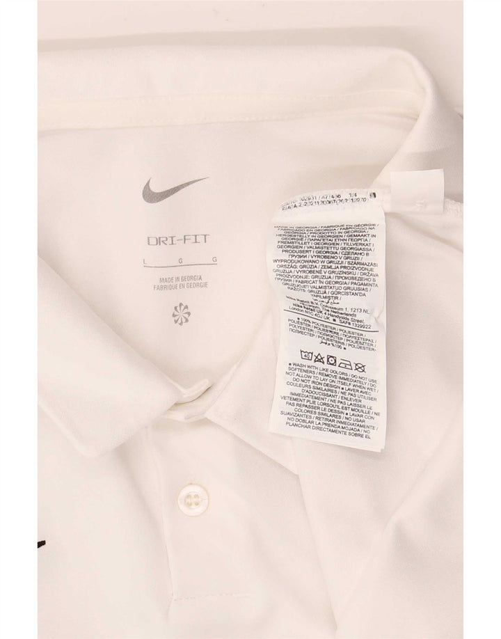 Мужская рубашка-поло Nike Dri Fit, большая белая полиэстер
